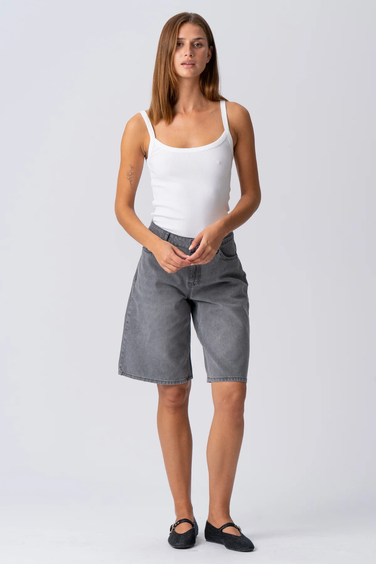 Denim Jorts - grauer Denim - Image 4