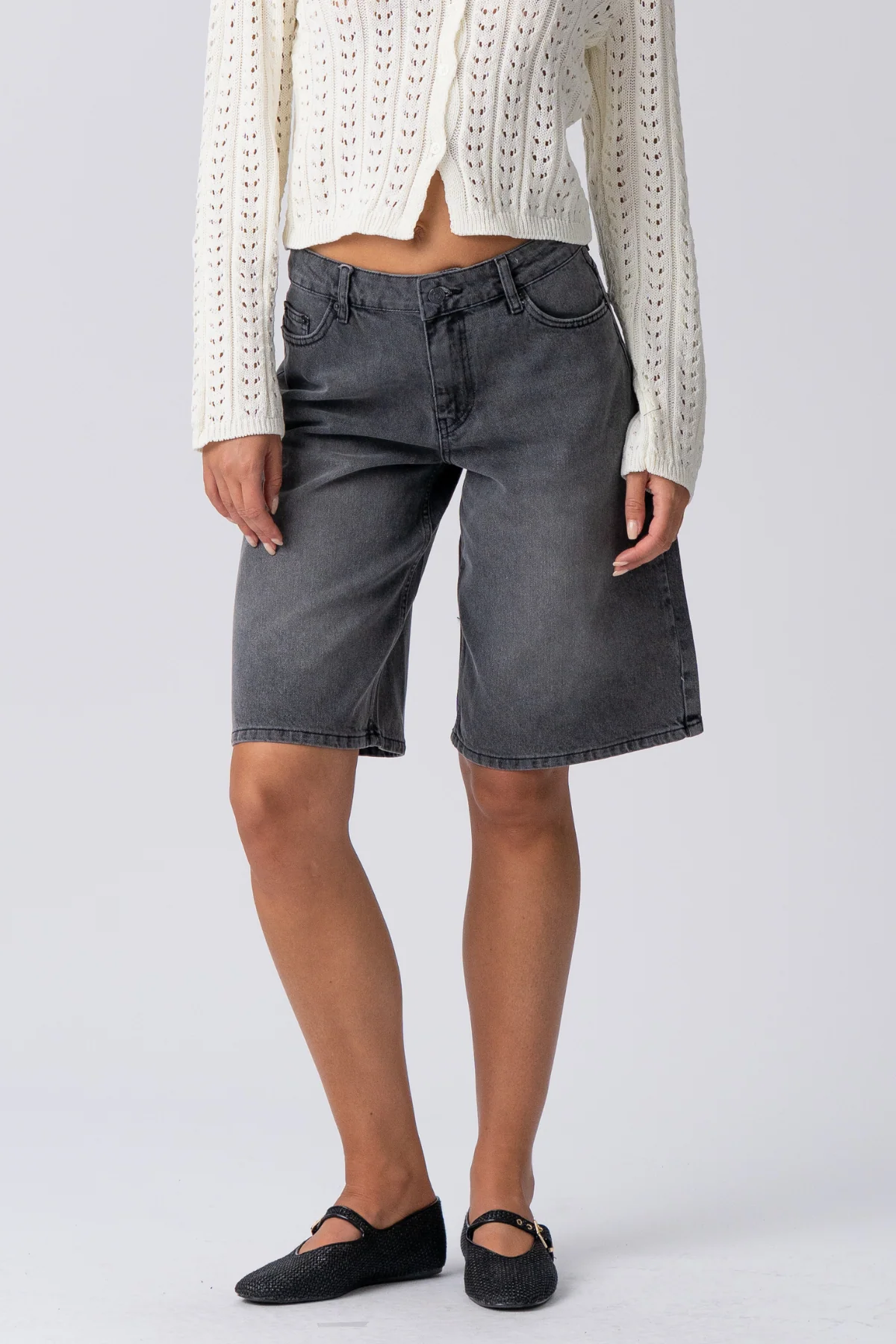 Denim Jorts - schwarzer Denim - Image 4