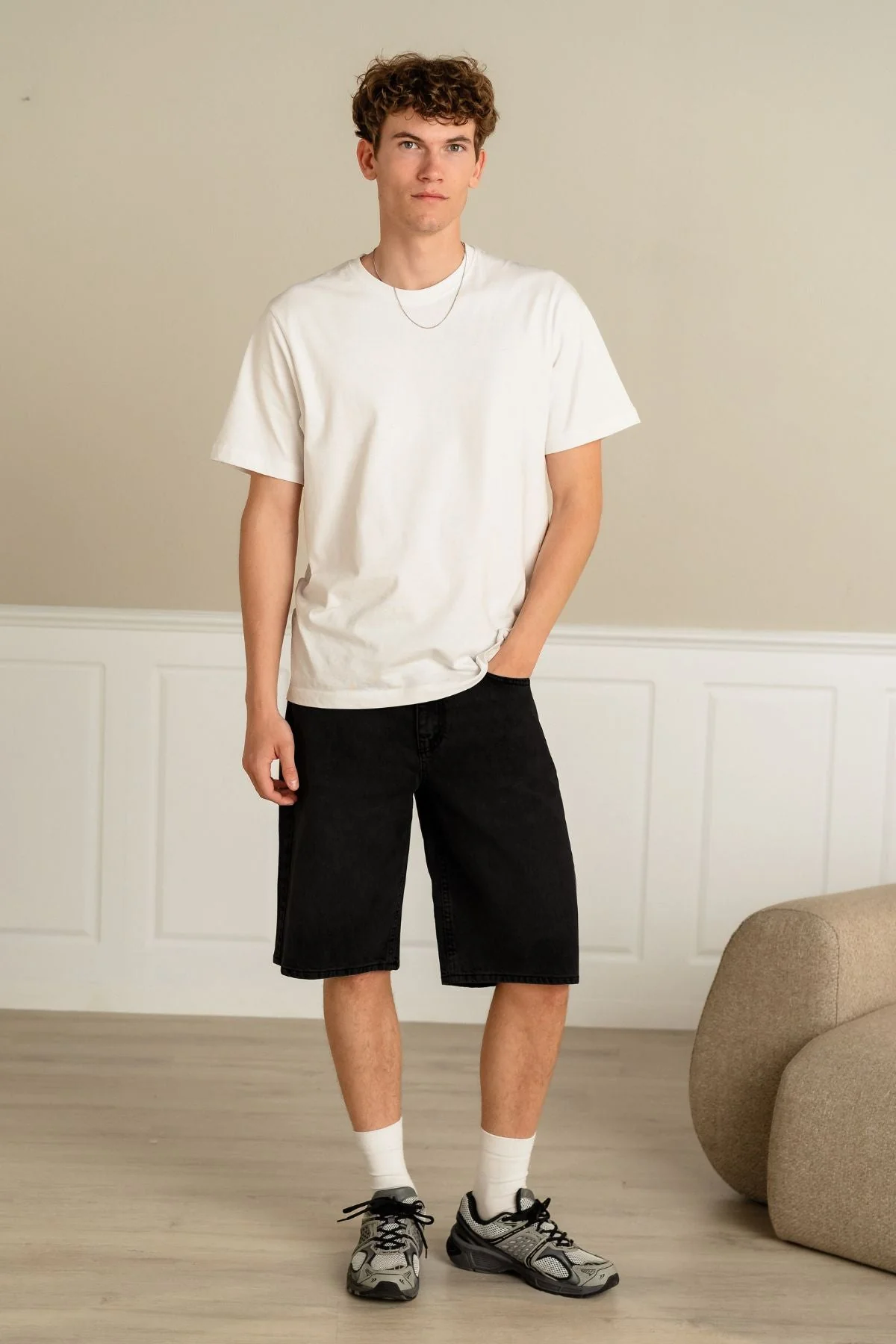 Denim Shorts Locker – fest Schwarz - Image 2