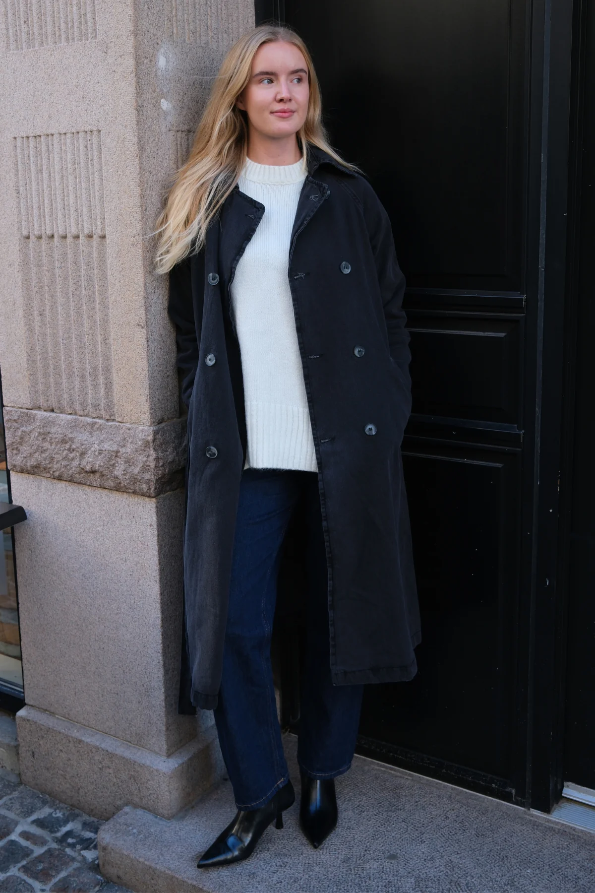 Denim Trenchcoat - Anthrazit - Image 4