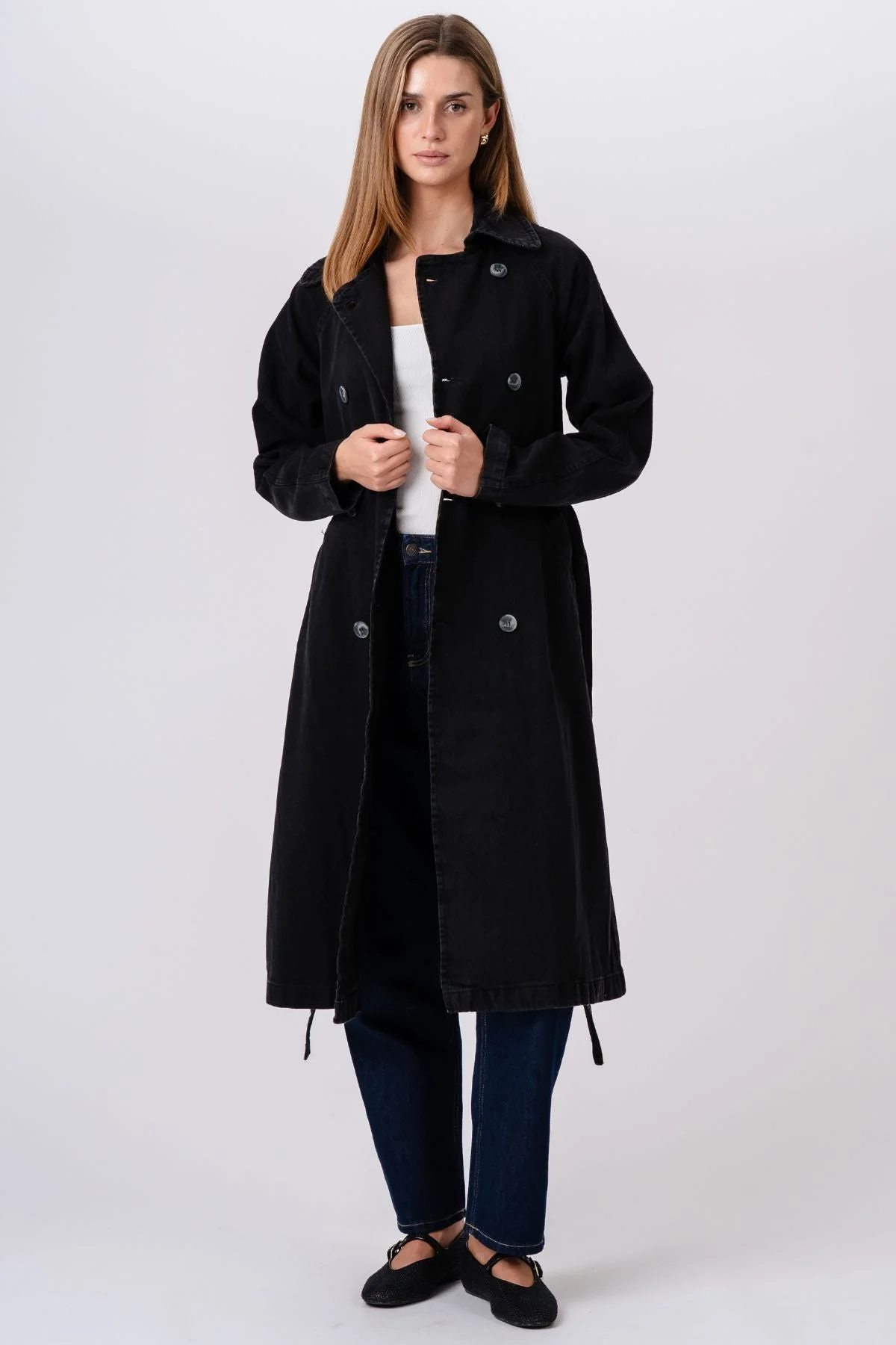 Denim Trenchcoat - dunkelblau - Image 2