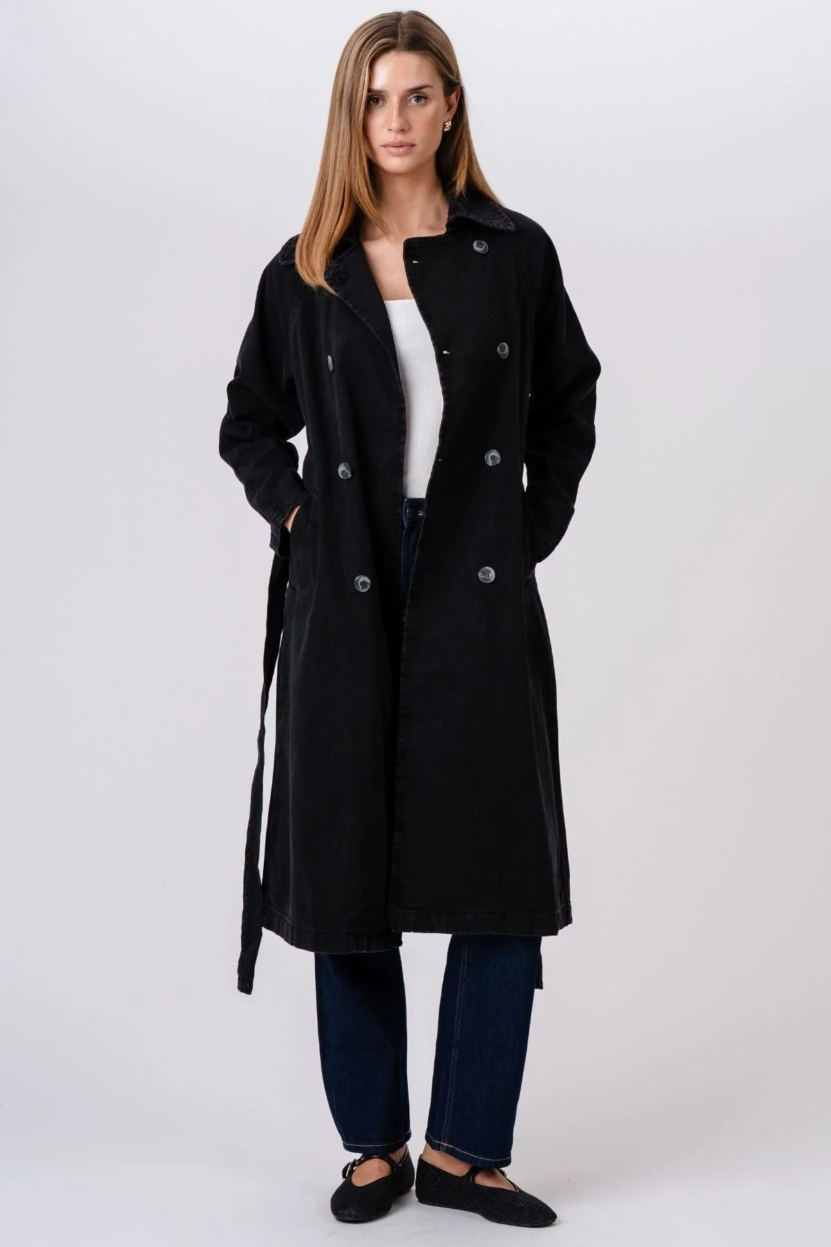 Denim Trenchcoat - dunkelblau - Image 4