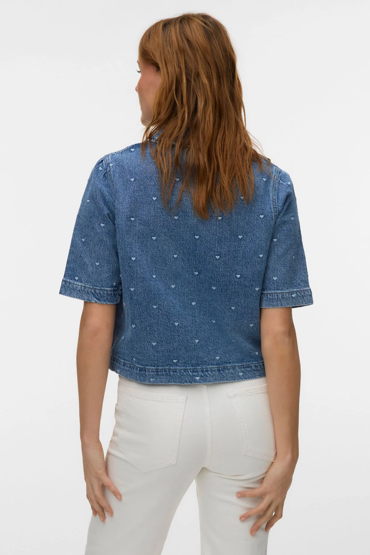 Dionne 2/4-Jeanshemd – Mittelblauer Denim – Herz - Image 3