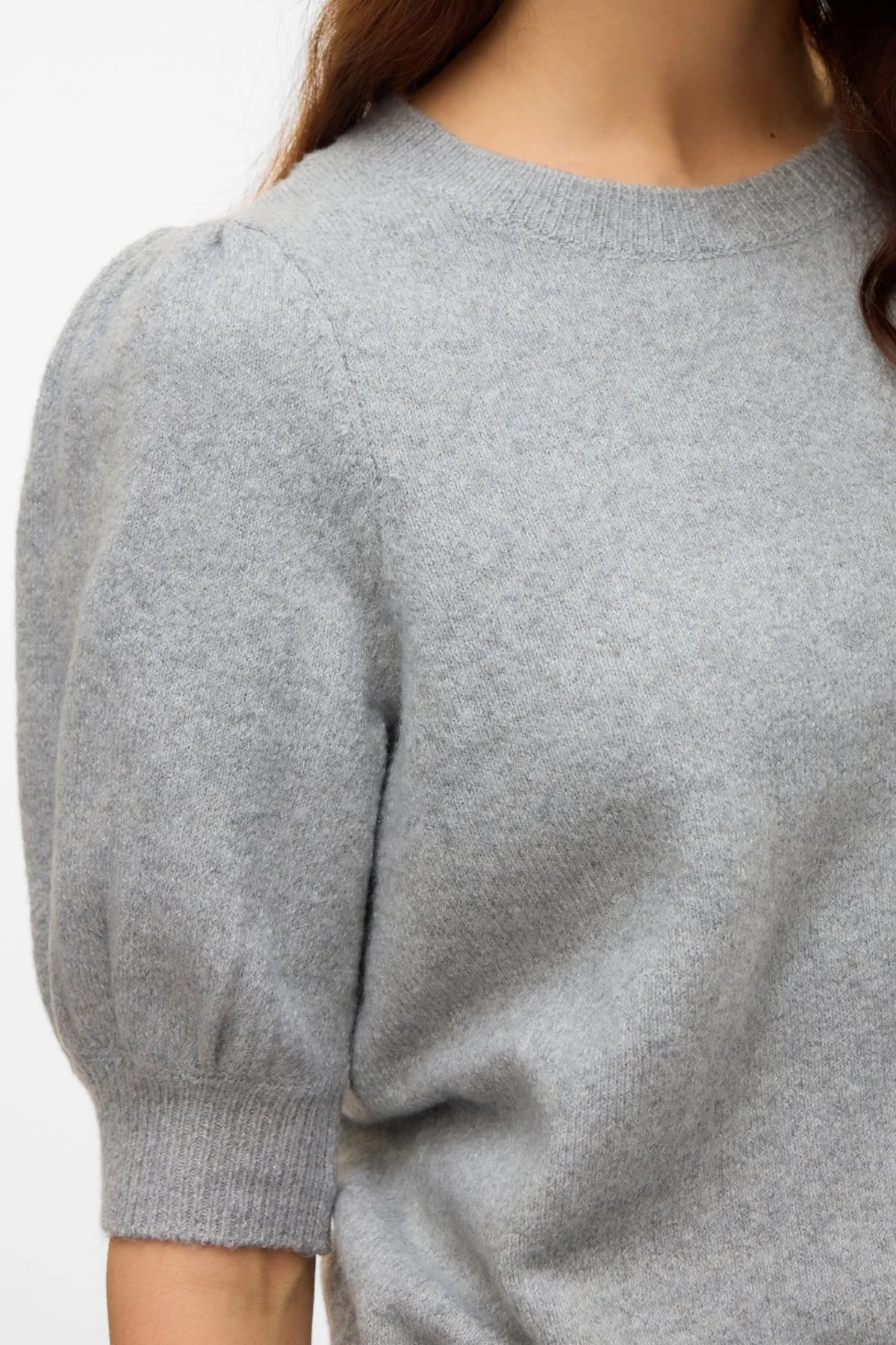 Doffy O-Neck Pullover - Hellgrau Melange - Image 4