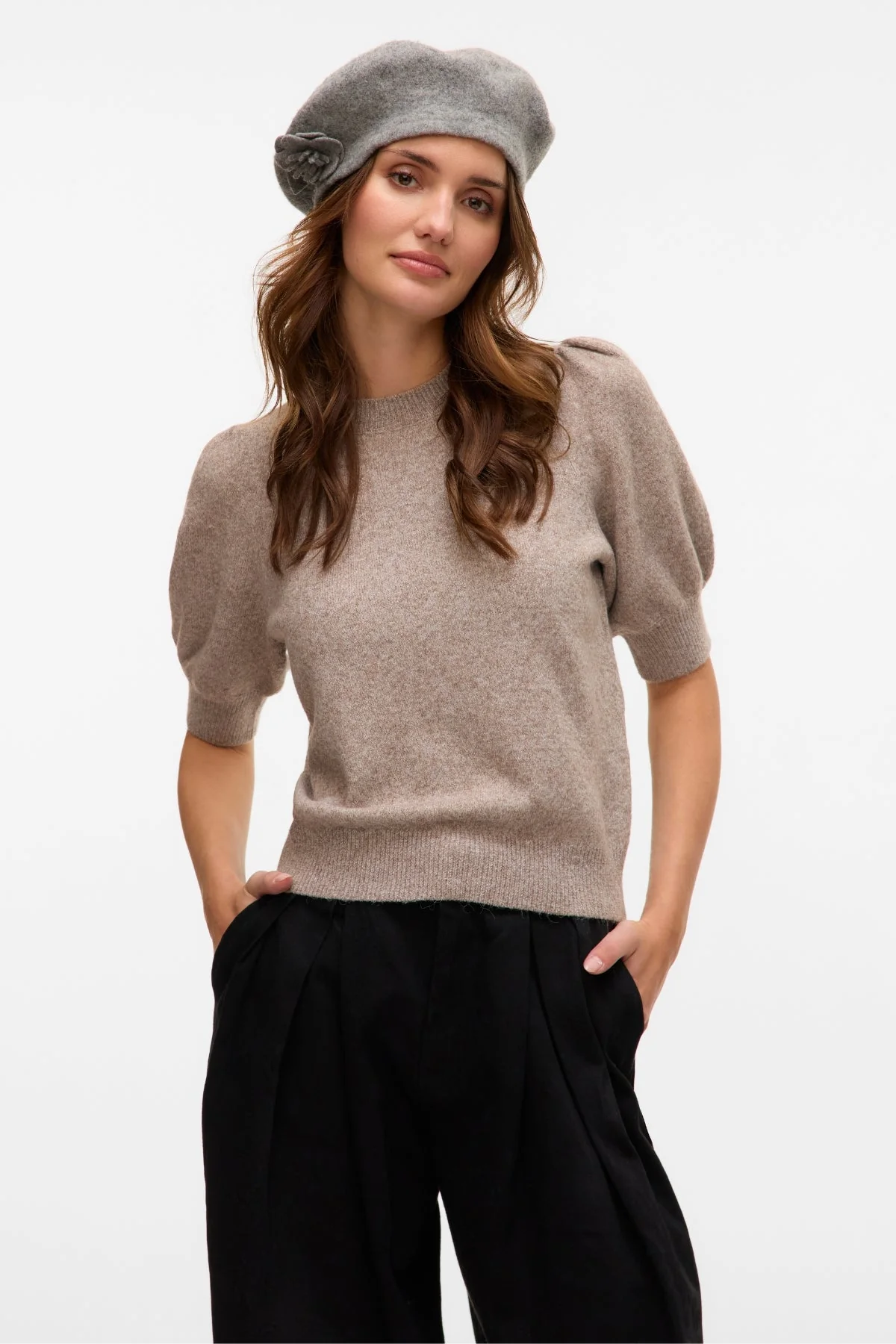 Doffy Pullover mit O-Ausschnitt – Moon Rock Melange