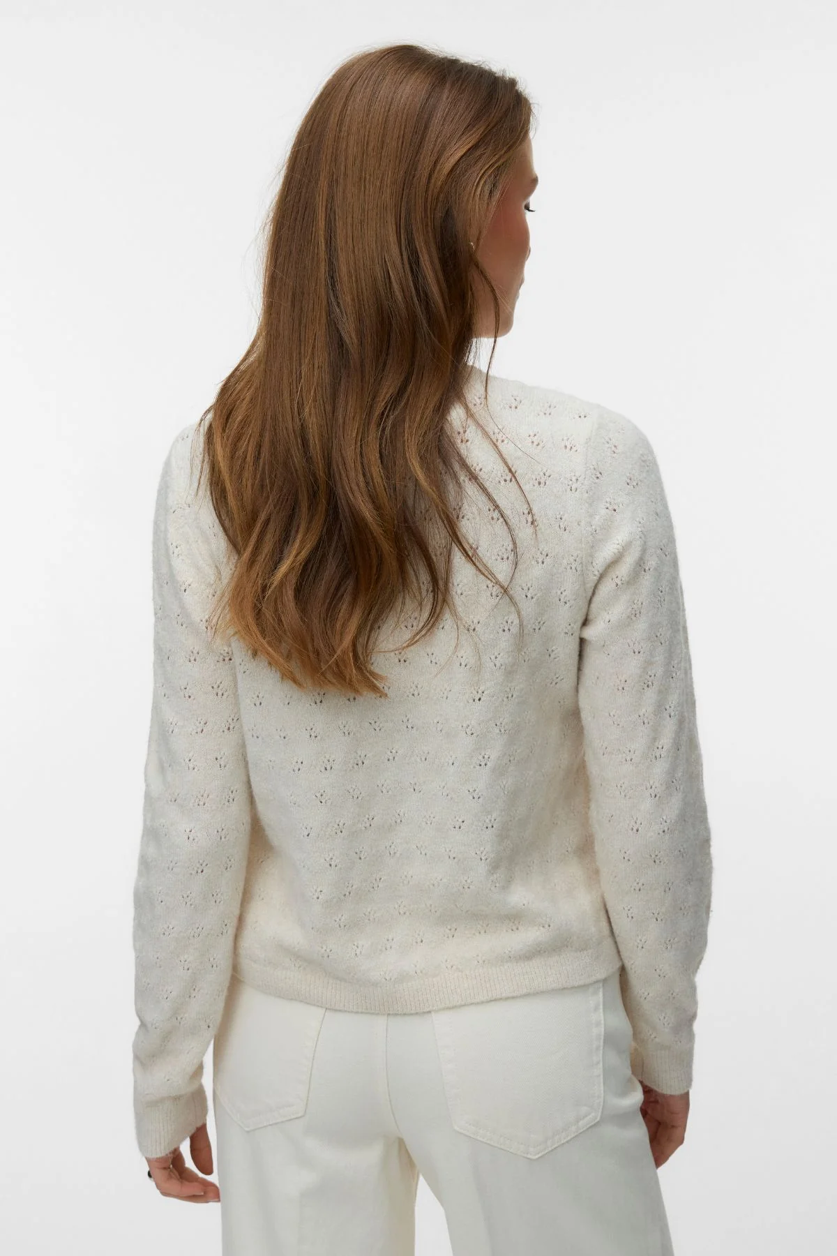 Doffy Stitch Ls O-Neck Cardigan - Birch Melange - Image 3