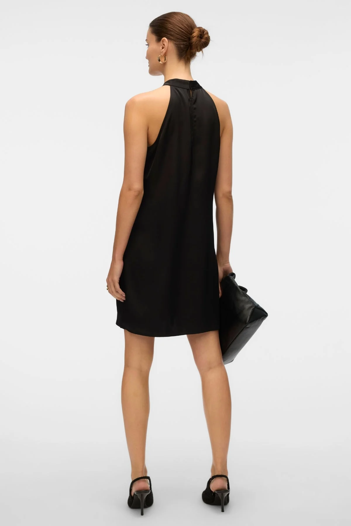 Elena Halter Neck Kurzkleid - Schwarz - Image 4