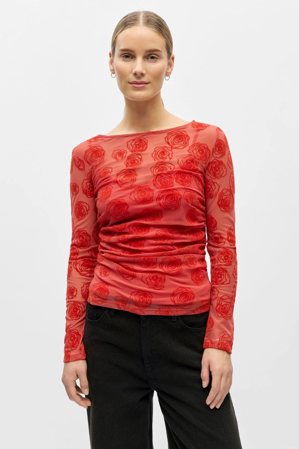 Elodie Top – Cranberry-Weihnachtsstern-Rosen