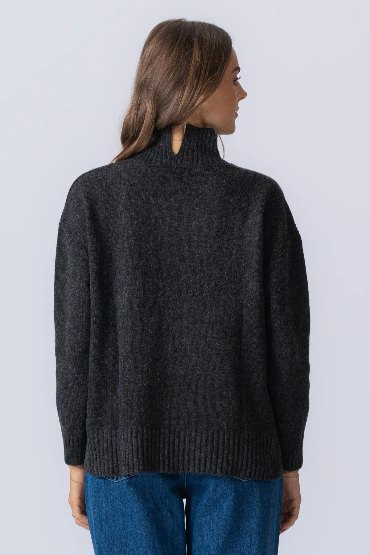 Emma Knit – Dunkelgrau Melange - Image 8