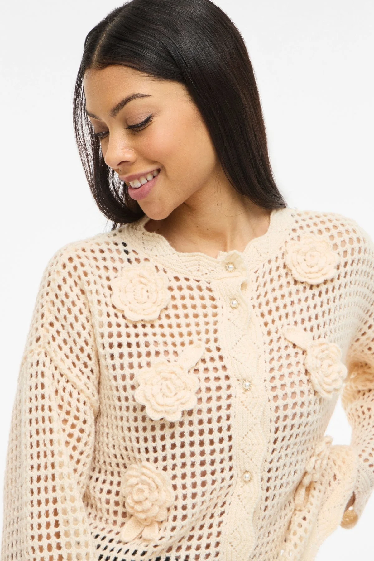 Enny Flower Strick-Cardigan – Birke - Image 3