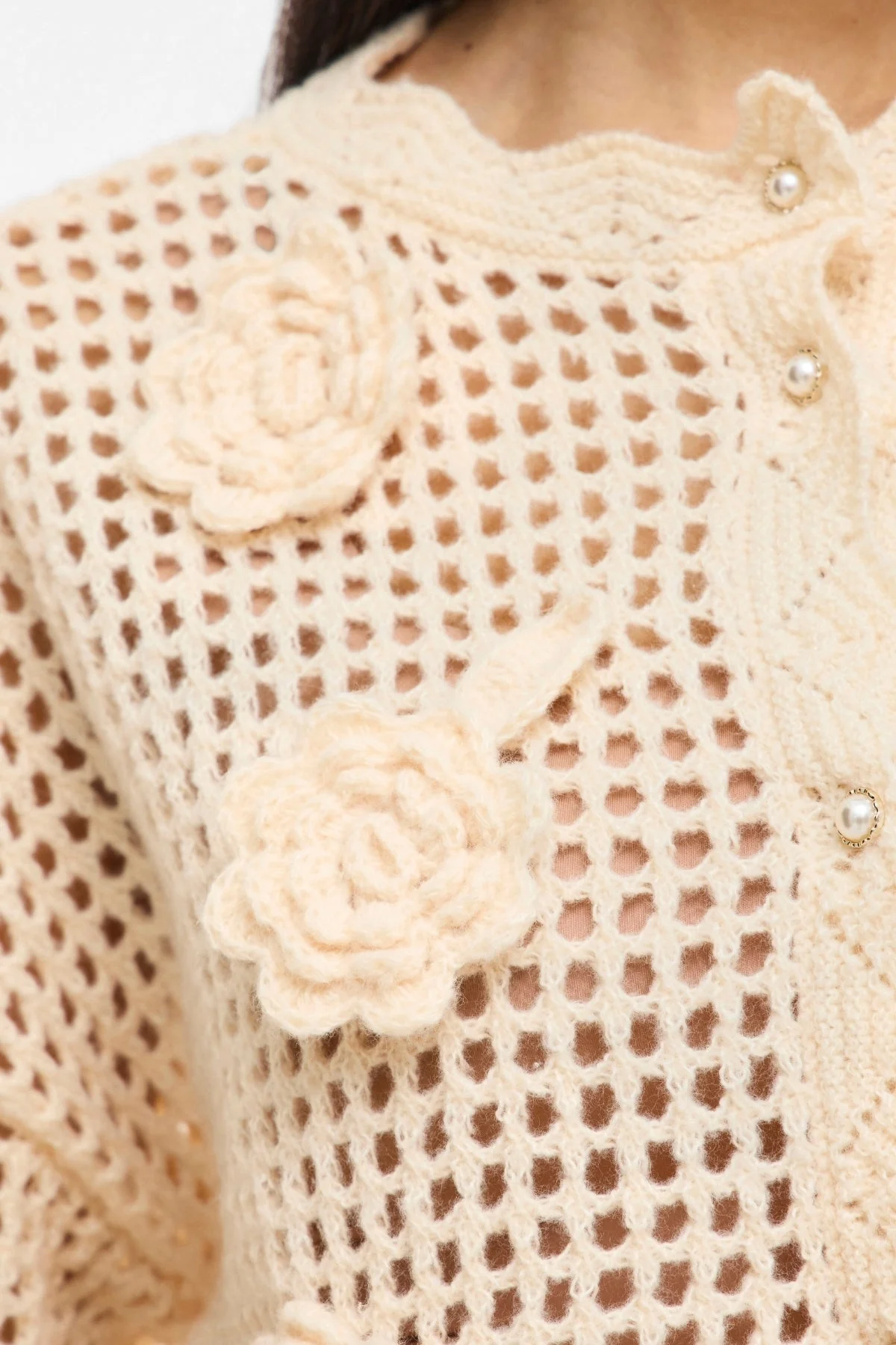 Enny Flower Strick-Cardigan – Birke - Image 4