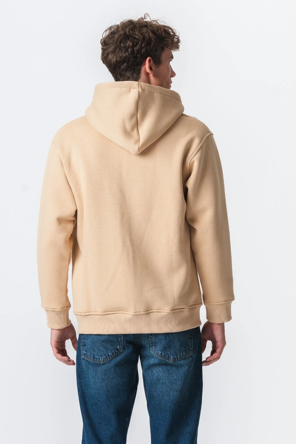 Entspannter Zip Hoodie - Beige - Image 3