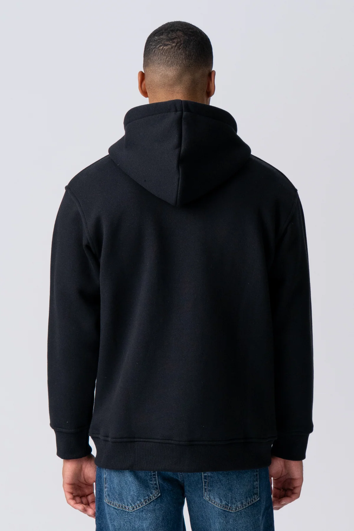 Entspannter Zip Hoodie - Schwarz - Image 8