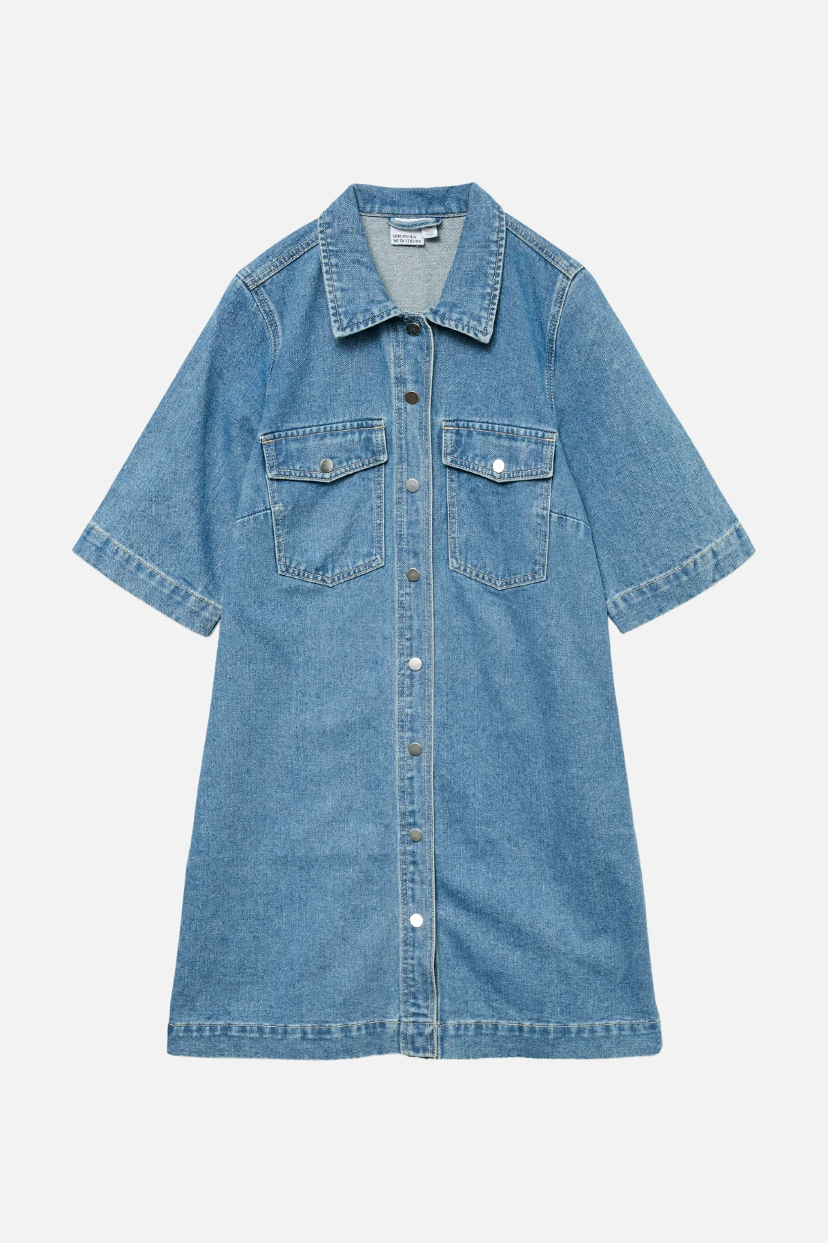 Fenja Short Denim Kleid - mittelblauer Denim - Image 6
