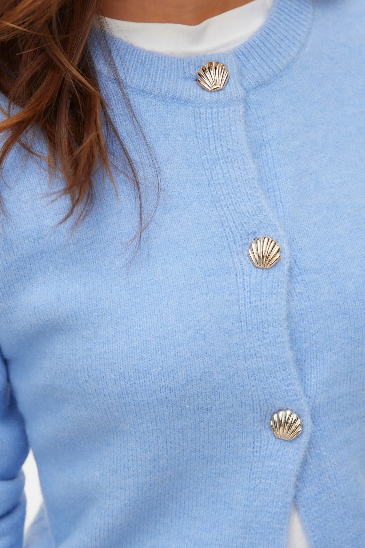 Fiona Short Button Cardigan – Brunnera Blue Melange - Image 3