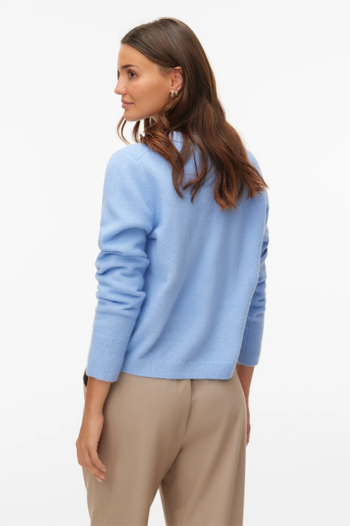 Fiona Short Button Cardigan – Brunnera Blue Melange - Image 4