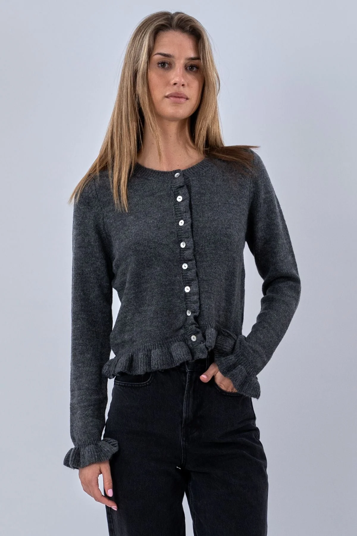 Flora-Cardigan – Grau