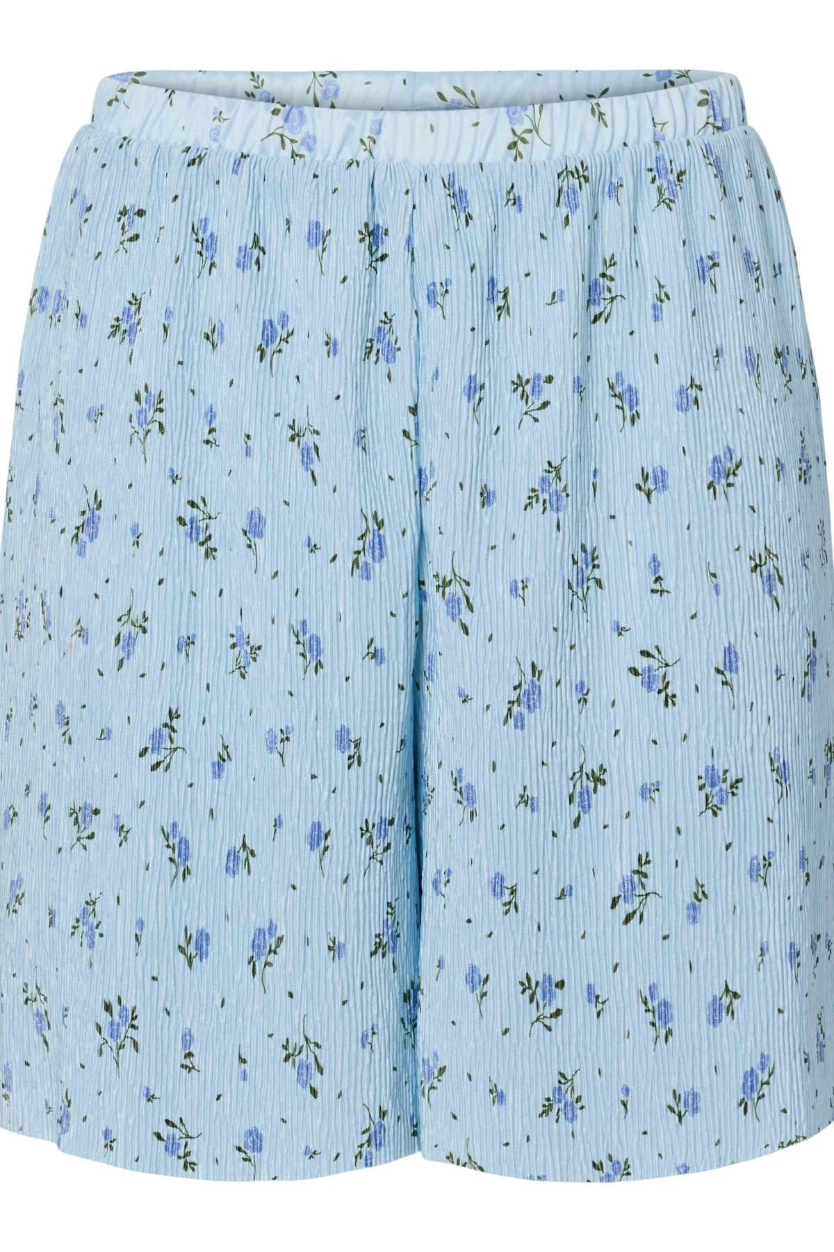 Flora mit hoher Taille Shorts - Kaschmirblau-blaue Blumen