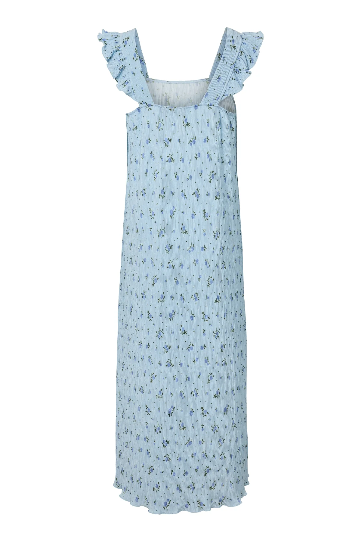 Volantkleid mit Flora-Trägern – Kaschmirblau - Image 2