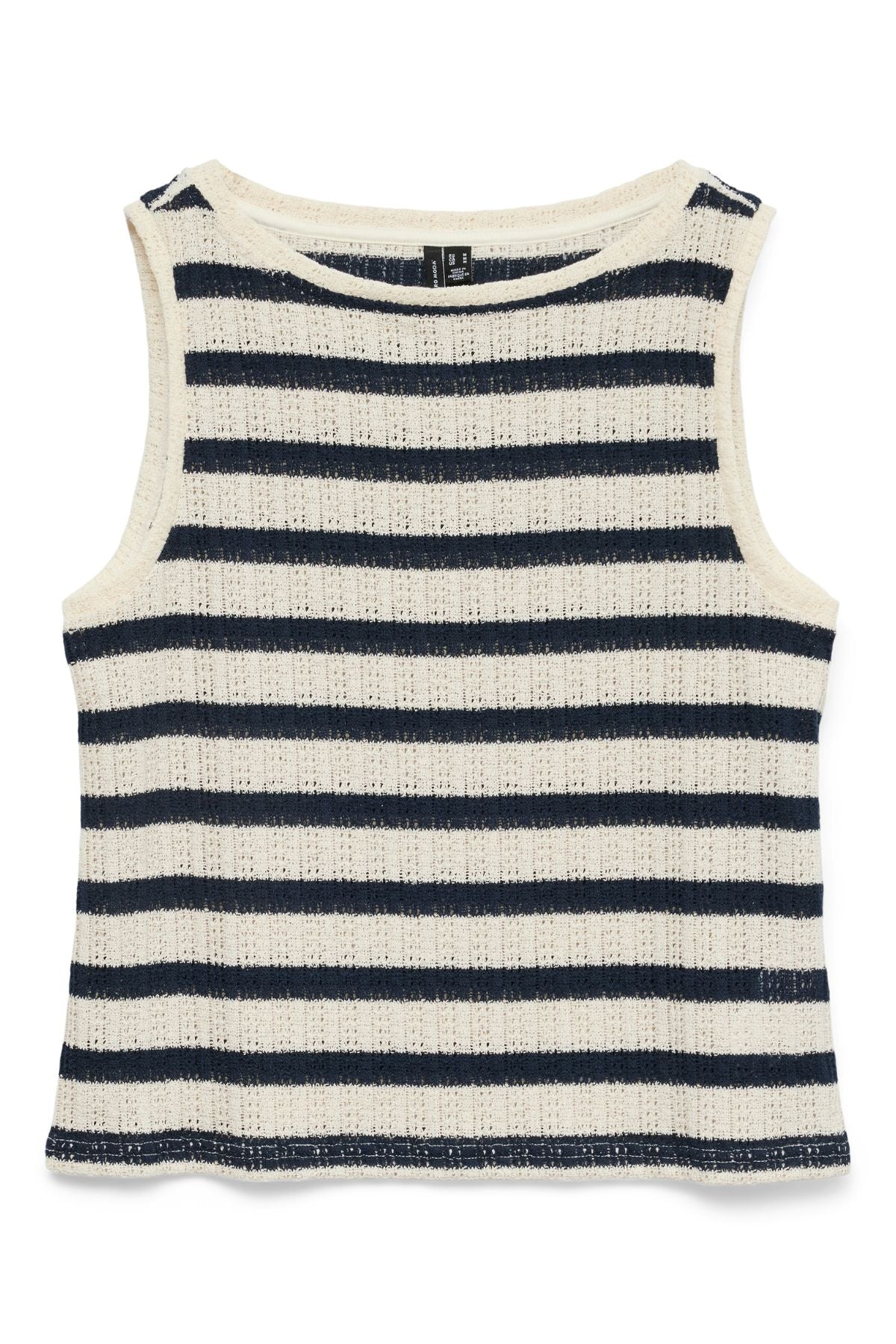 Freja Kurzarm-Top - Birkenstreifen - Navy Blazer