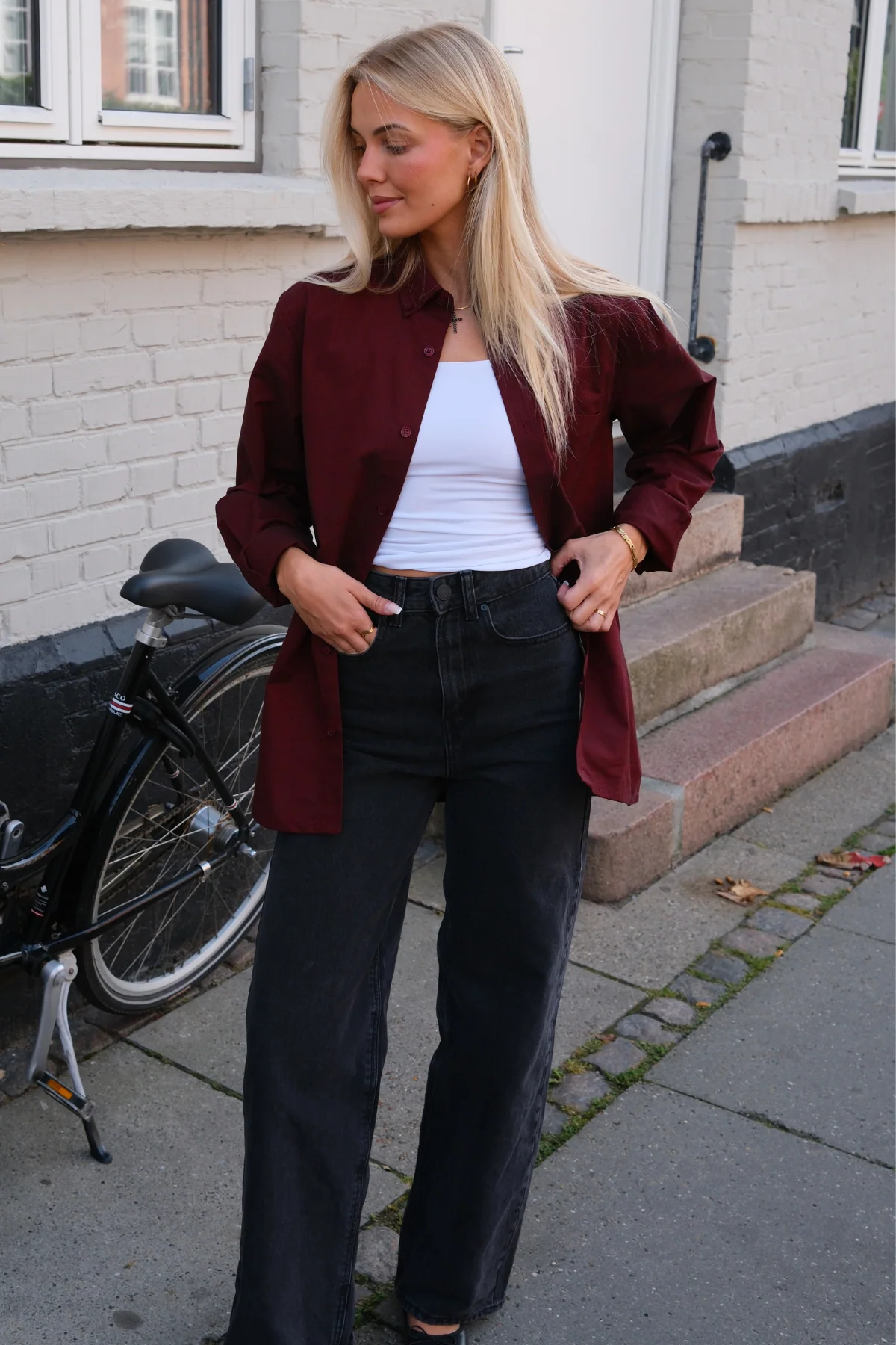Freund Oxford -Hemd - Burgund - Image 3