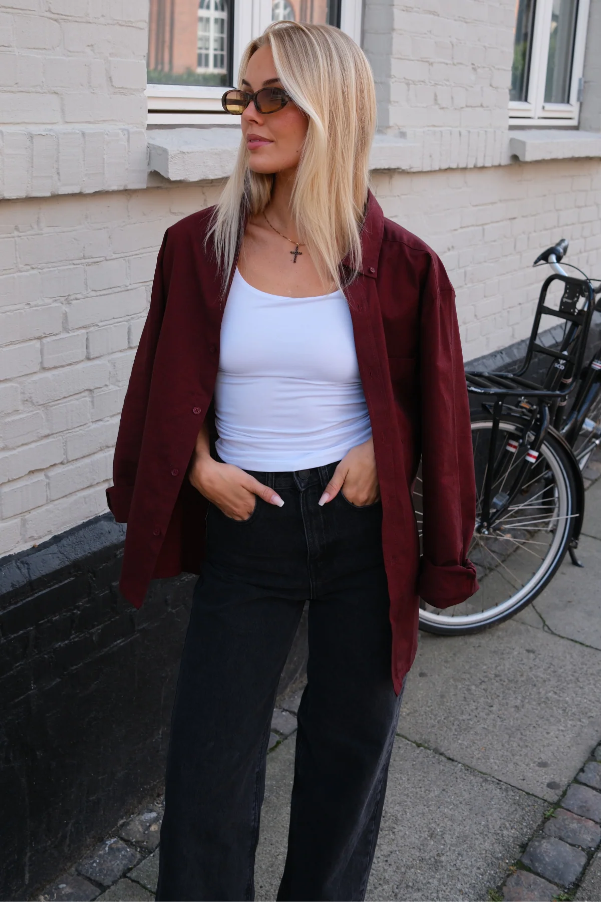 Freund Oxford -Hemd - Burgund - Image 4