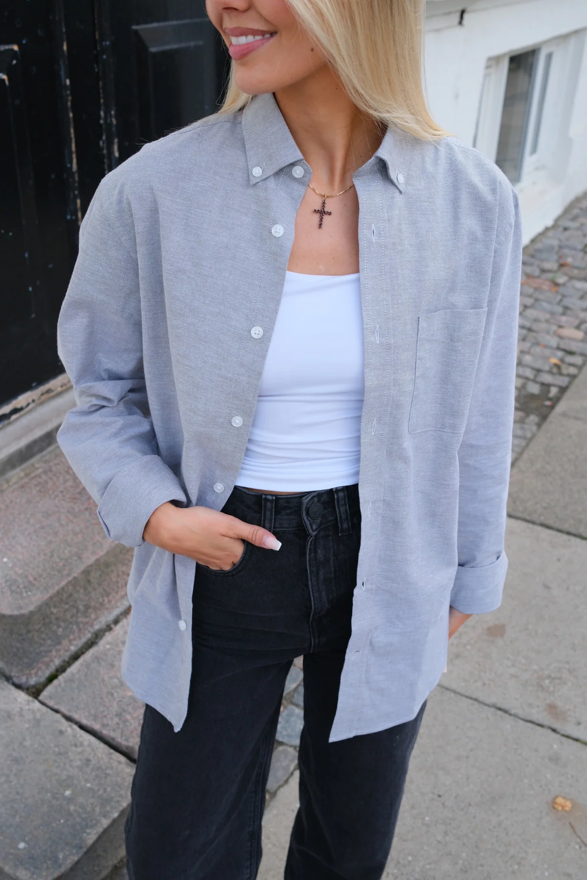 Freund Oxford Hemd - grau - Image 3