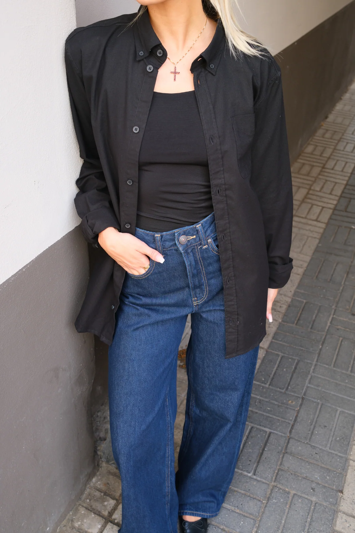 Freund Oxford Shirt - Schwarz - Image 4