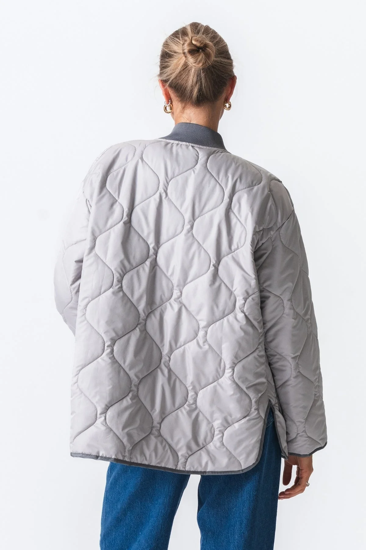 Gesteppte Blockjacke - grau - Image 6