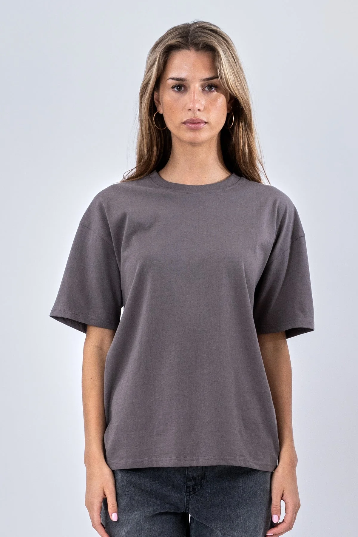 Schweres Boxfit-T-Shirt – Dunkelgrau