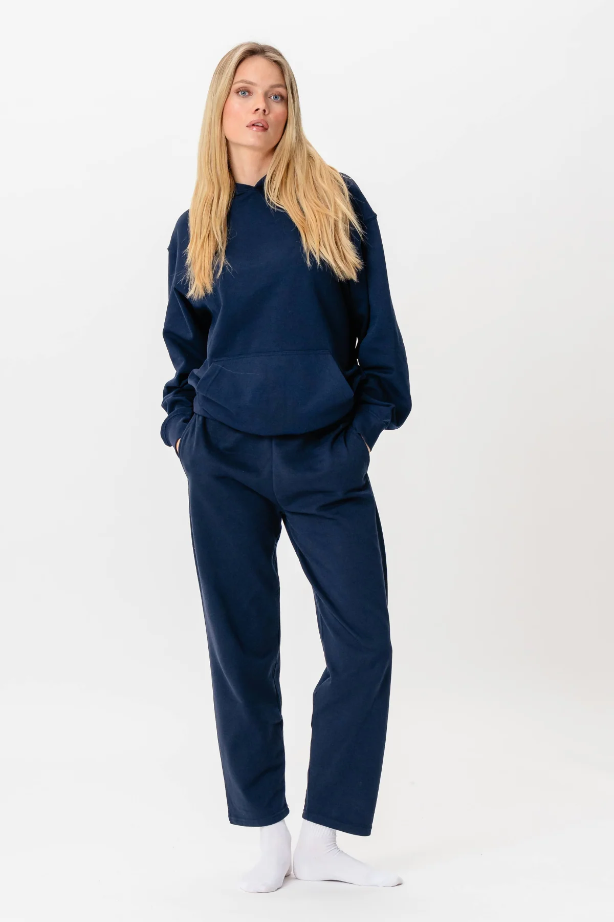 Hoodie ohne Kordelmine - Marine - Image 3