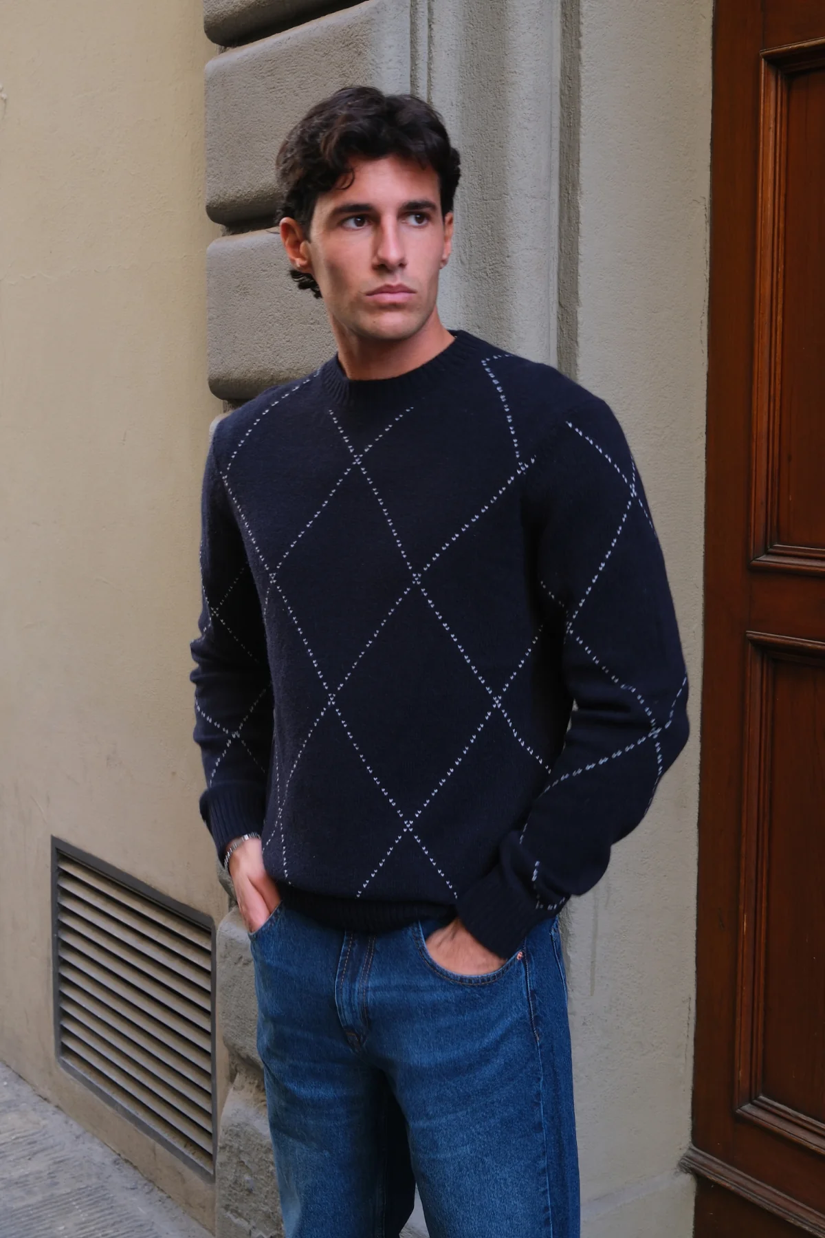 Isaac Wool Strick - dunkle Marine - Image 2