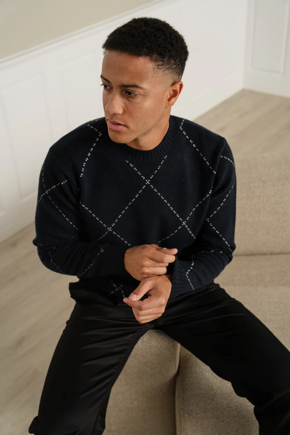 Isaac Wool Strick - dunkle Marine - Image 5