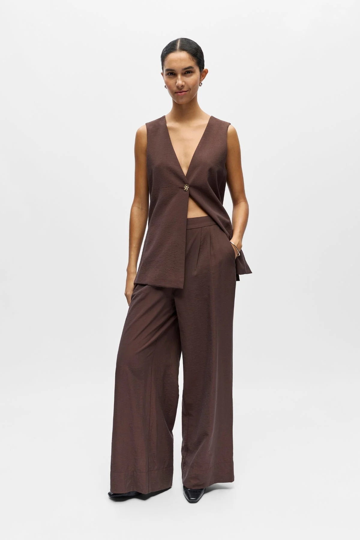 Isla Wide Pants - Braun - Image 2