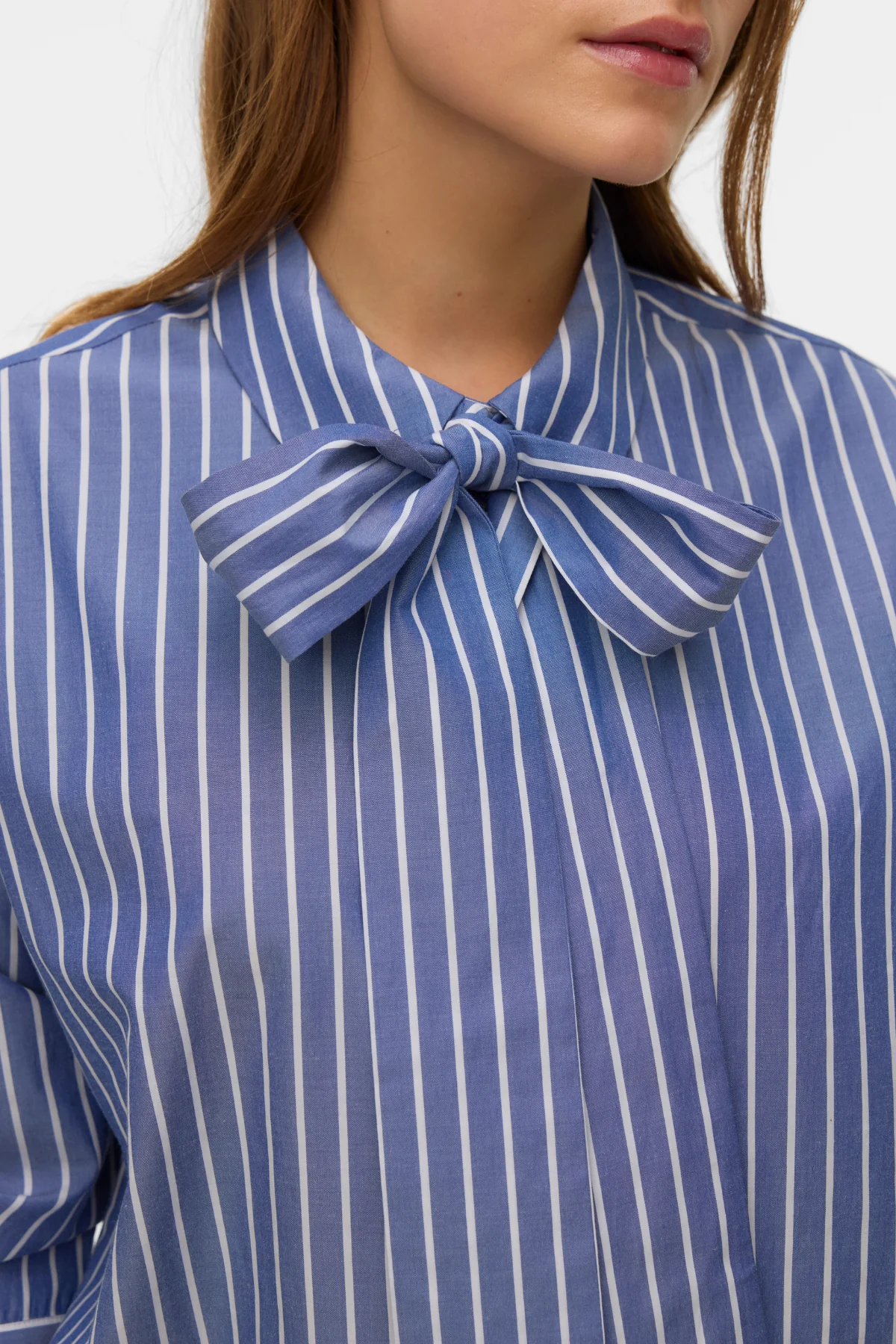 Islunn Bow Shirt – Dark Denim Snow White - Image 3