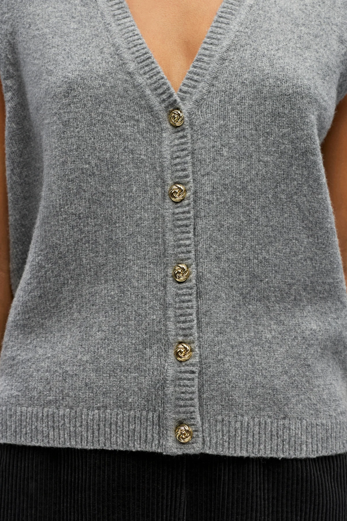 Ivora S/L Strickweste - mittelgraue Melange - Image 3