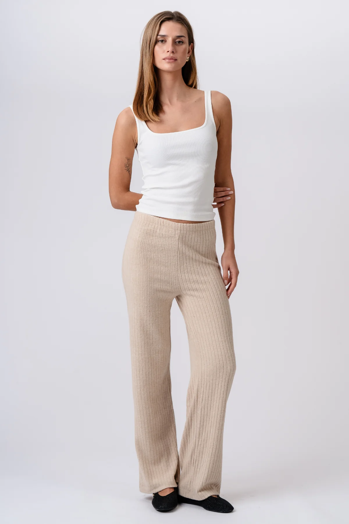 Efeu-Strick Pants - Beige - Image 5