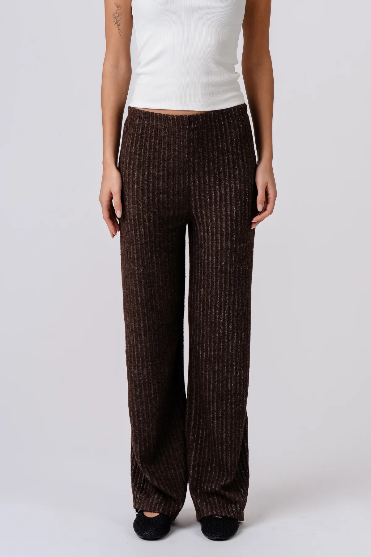 Efeu-Strick Pants - Braun