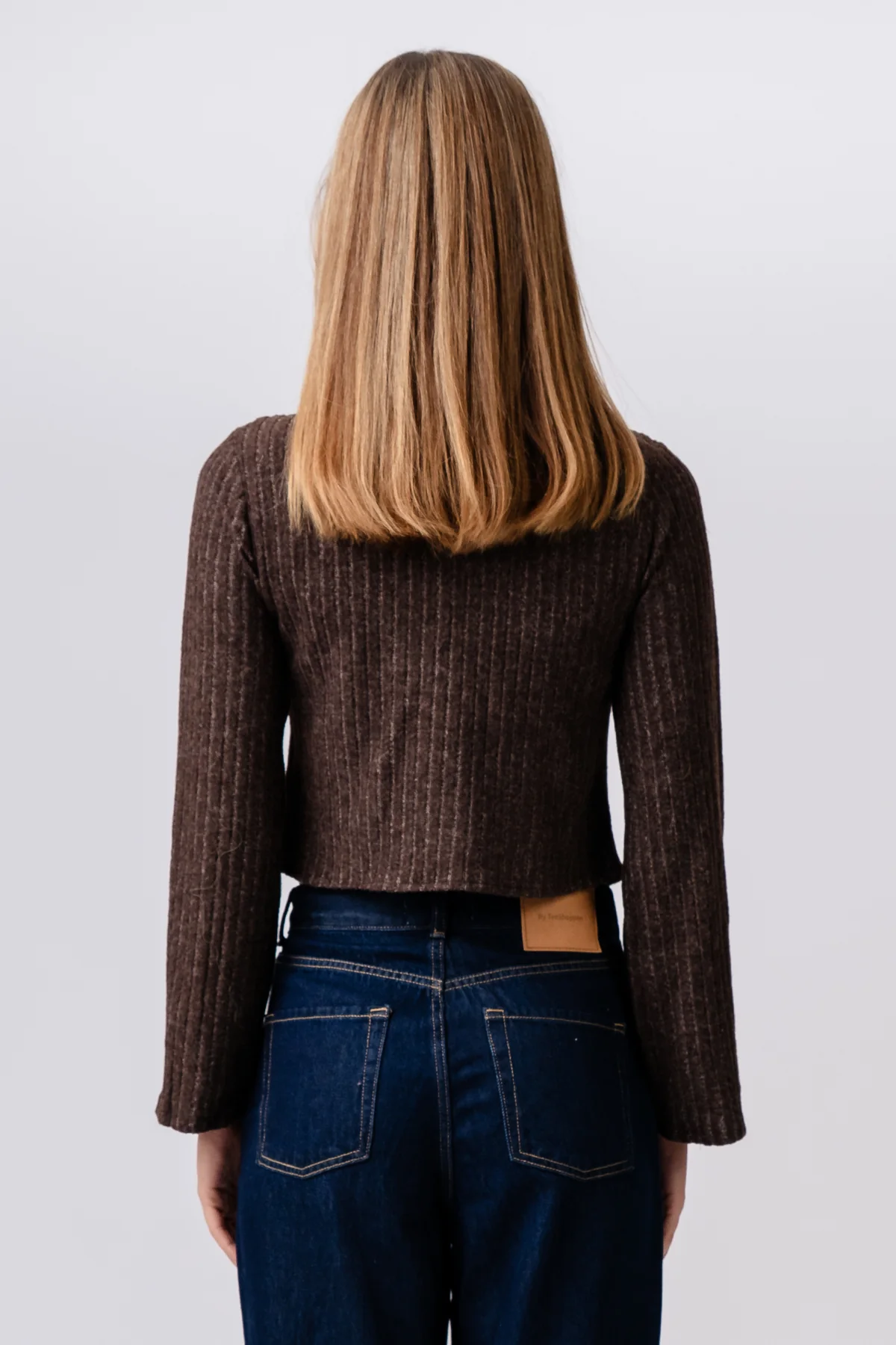 Ivy Krawattenbluse gestrickt – Braun - Image 3