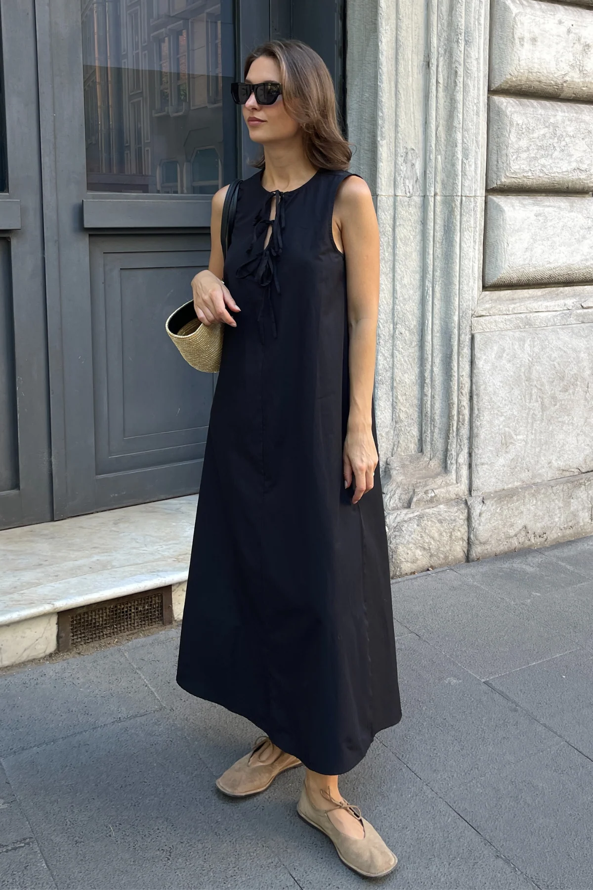 Jenna Tie Kleid - Schwarz - Image 2