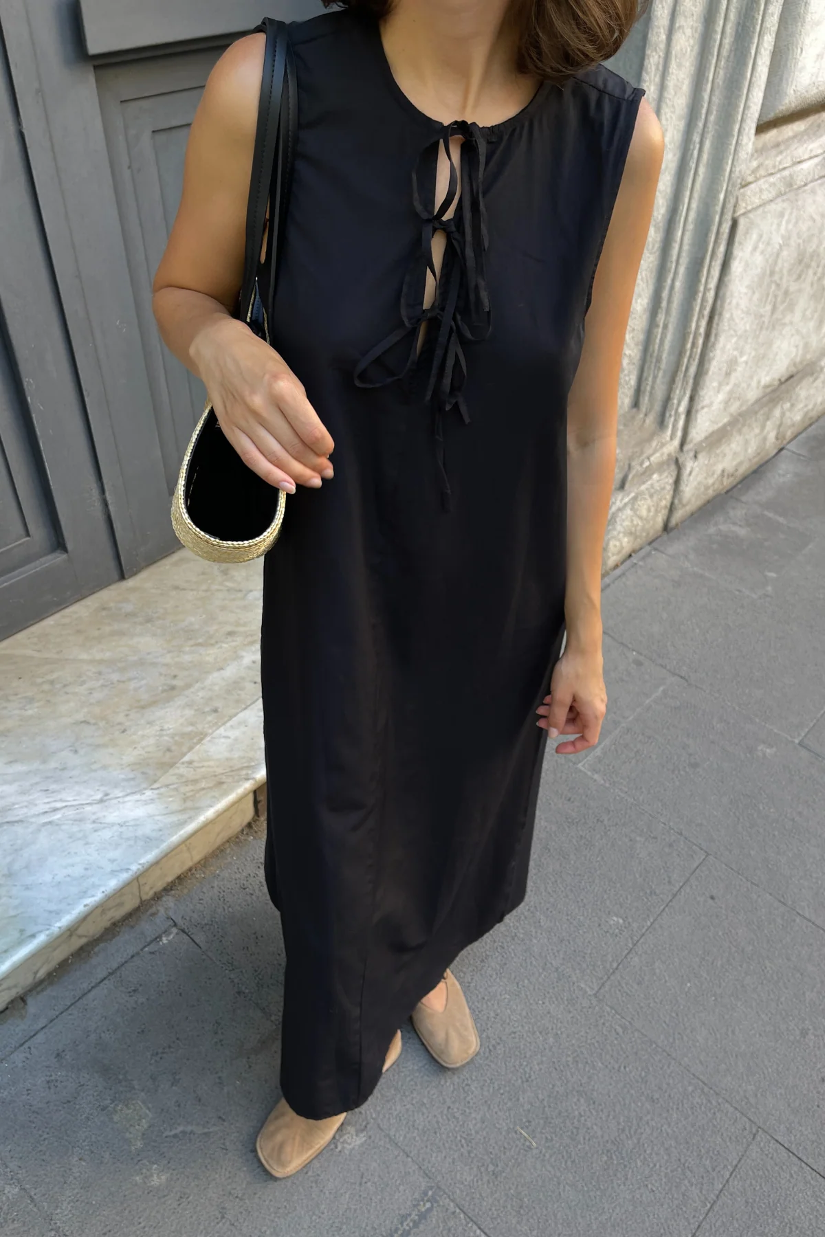 Jenna Tie Kleid - Schwarz - Image 3