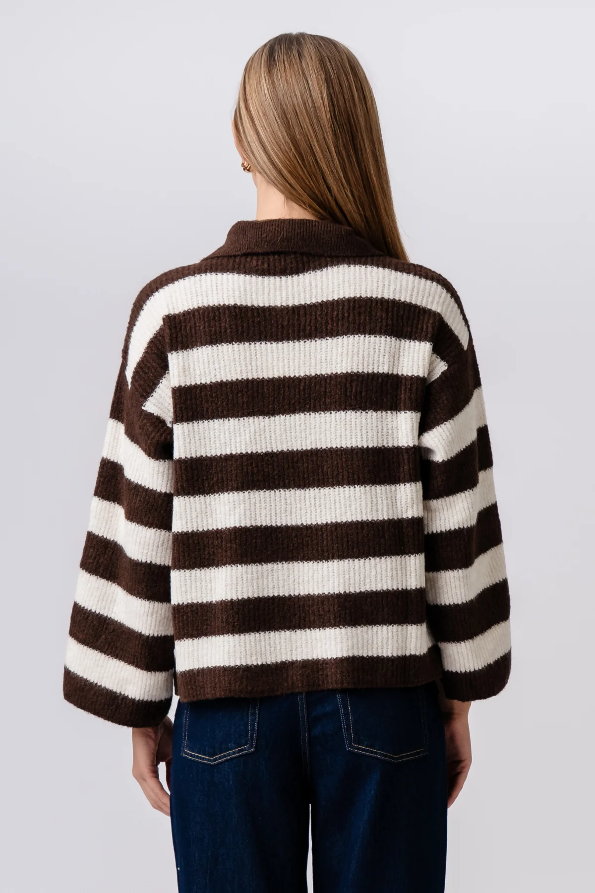 Josie Polo Knit – Braun/Gebrochenes Weiß - Image 6