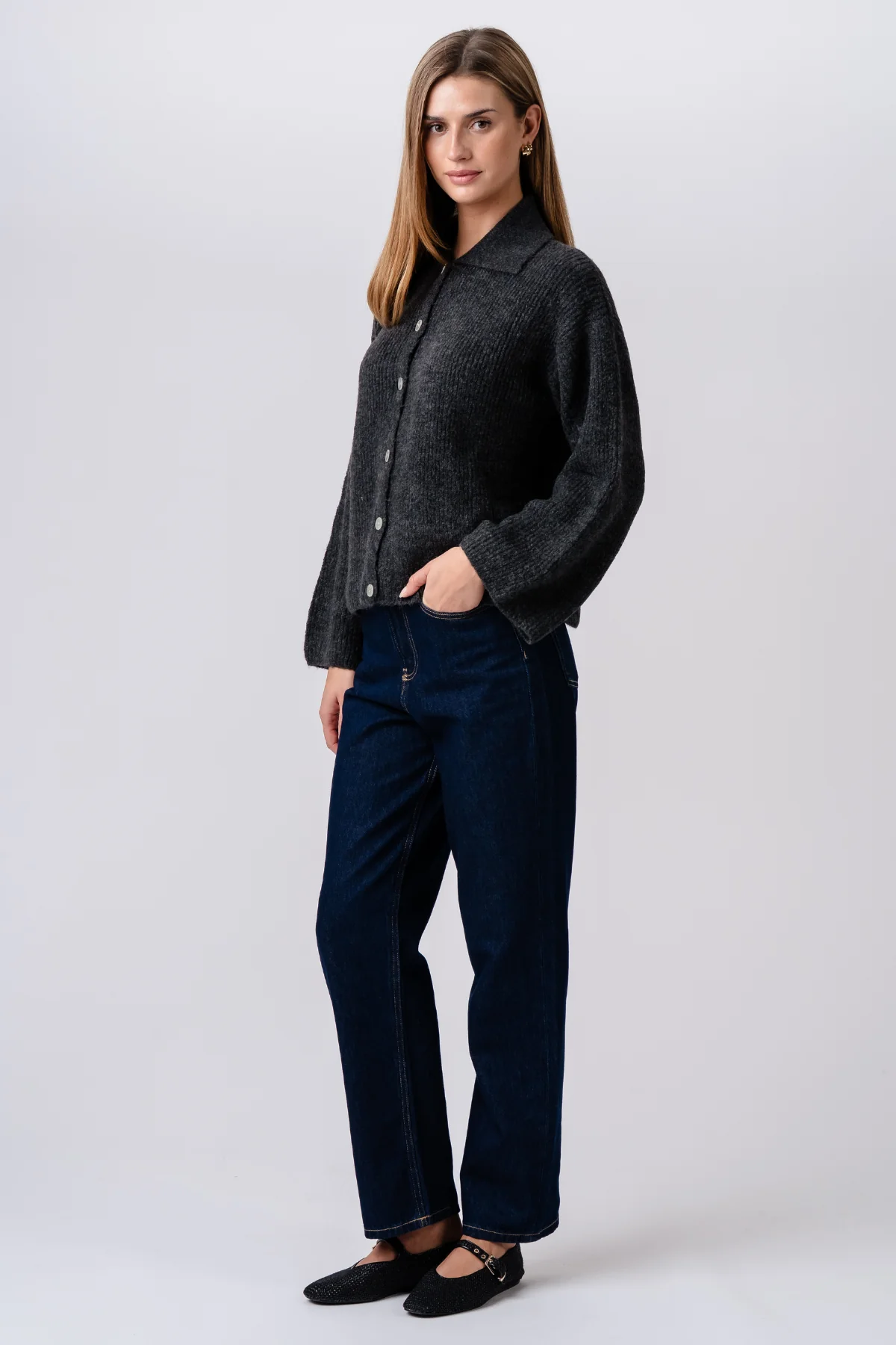 Josie Polo Knit – Graphit - Image 5