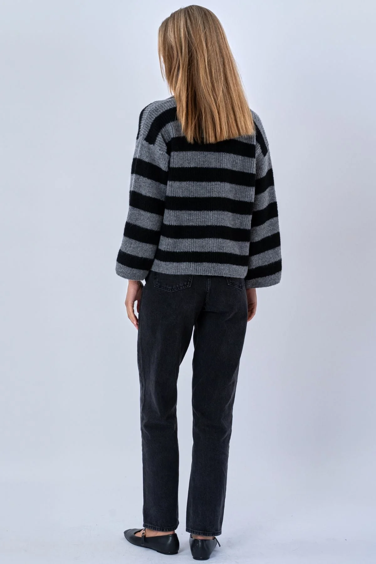 Josie Polo-Strick - Grau/Schwarz - Image 3