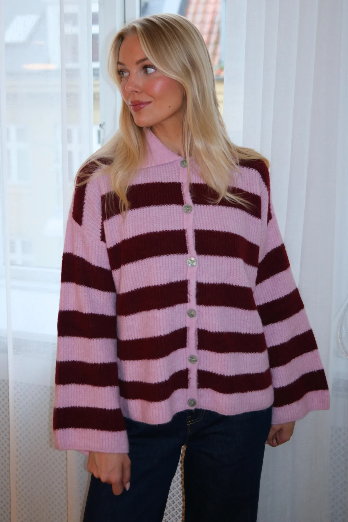 Josie Polo Knit – Rosa/Burgund - Image 5