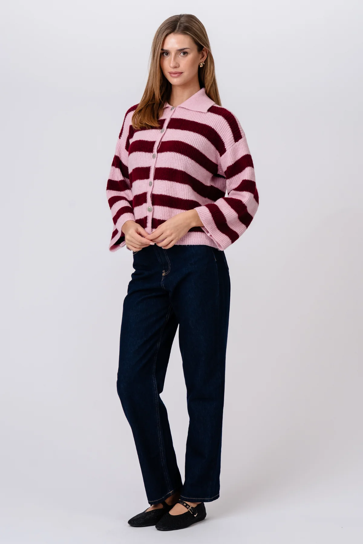 Josie Polo Knit – Rosa/Burgund - Image 6