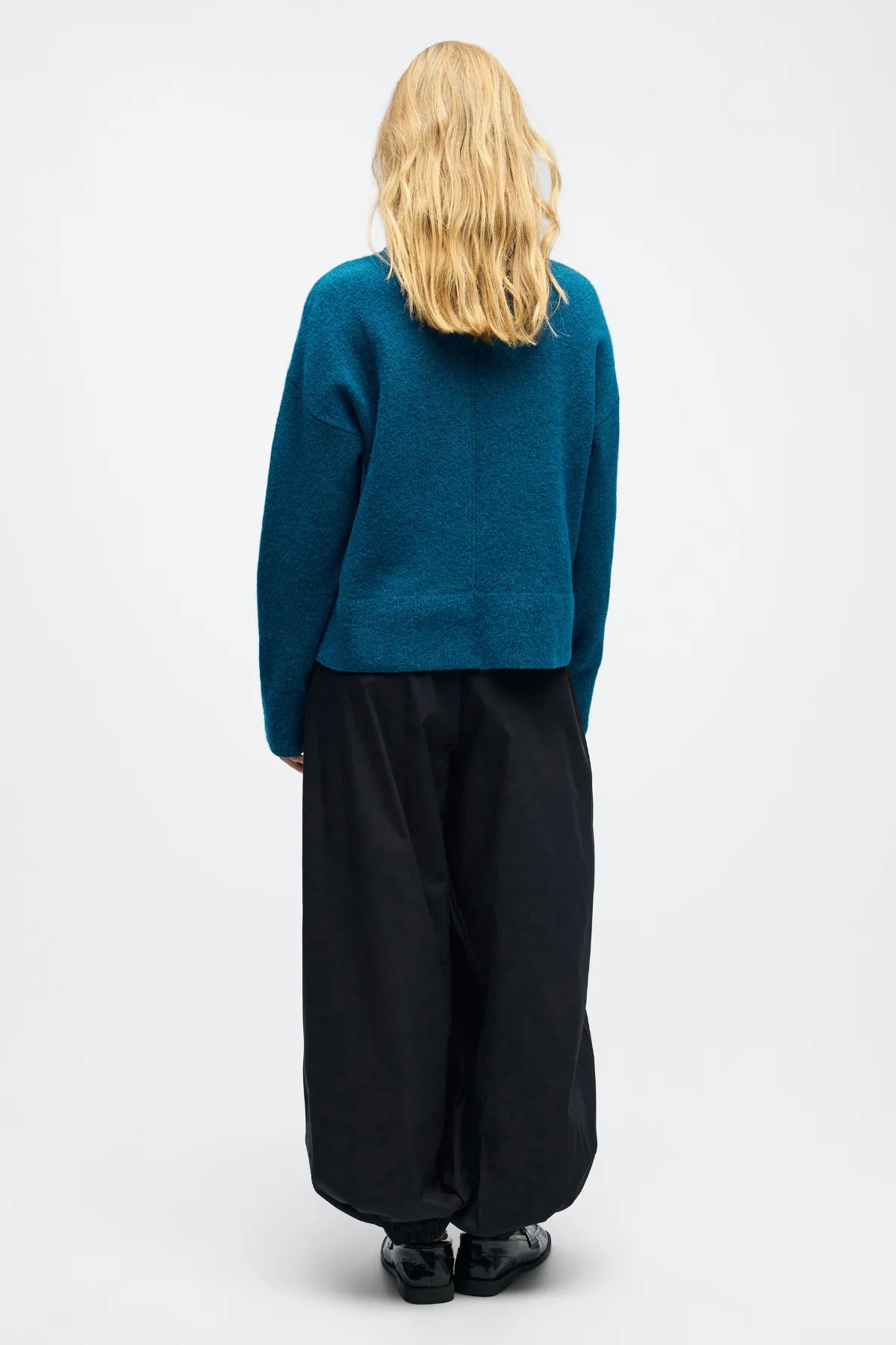 Juno O -Neck Strick - Legionblau Melange - Image 4