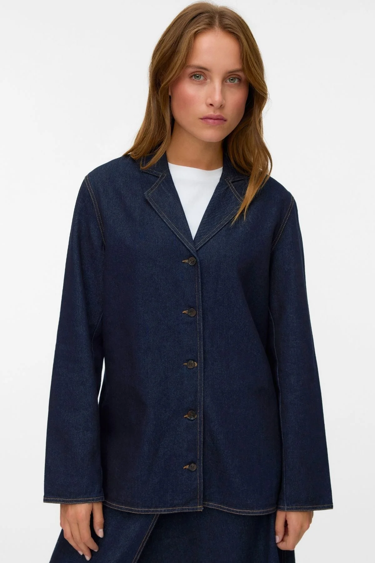 Kanika Denim Blazer -Hemd - dunkelblauer Denim