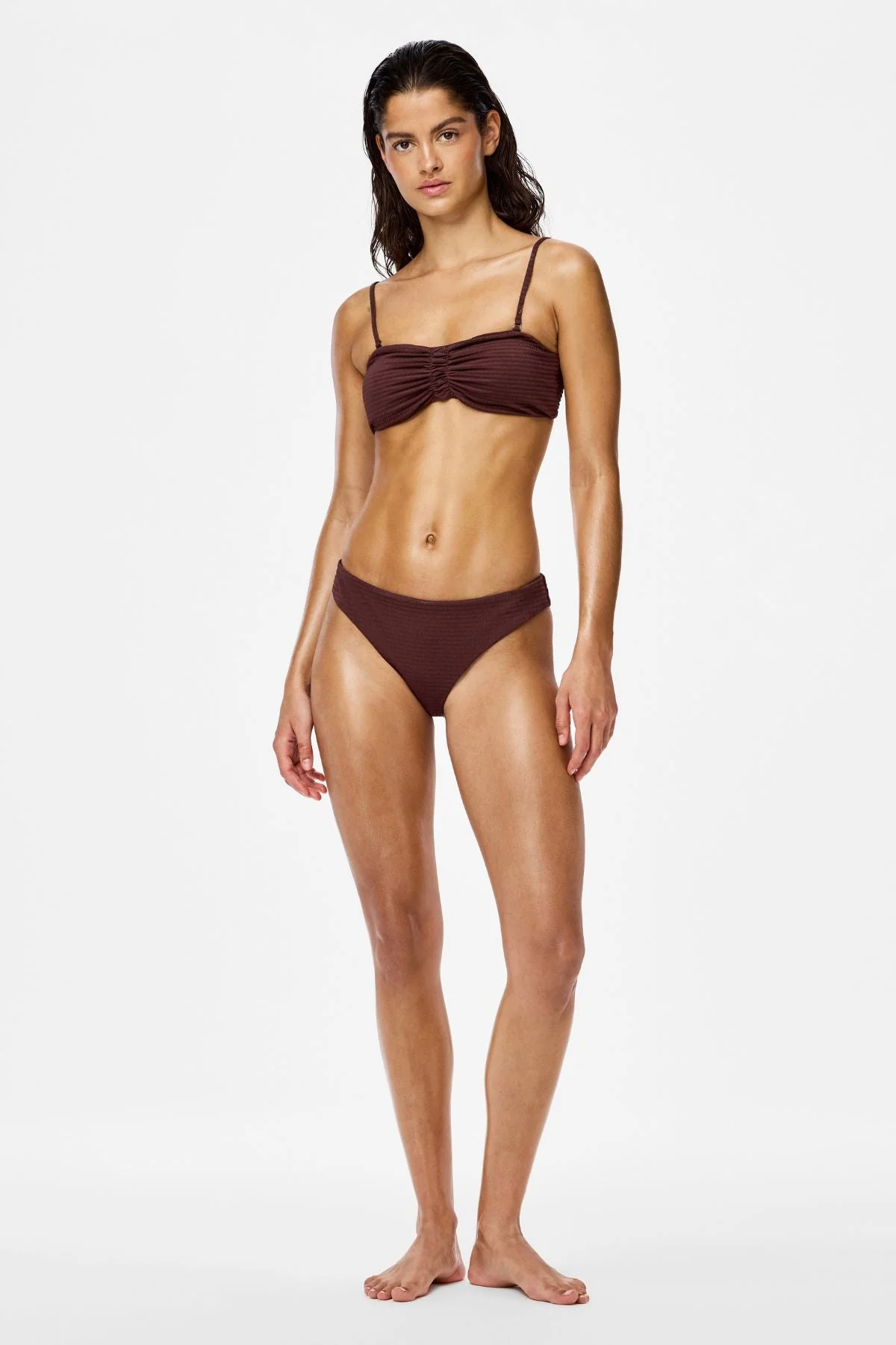 Kaya Seersucker-Bikini-Slip – tiefes Mahagoni - Image 2
