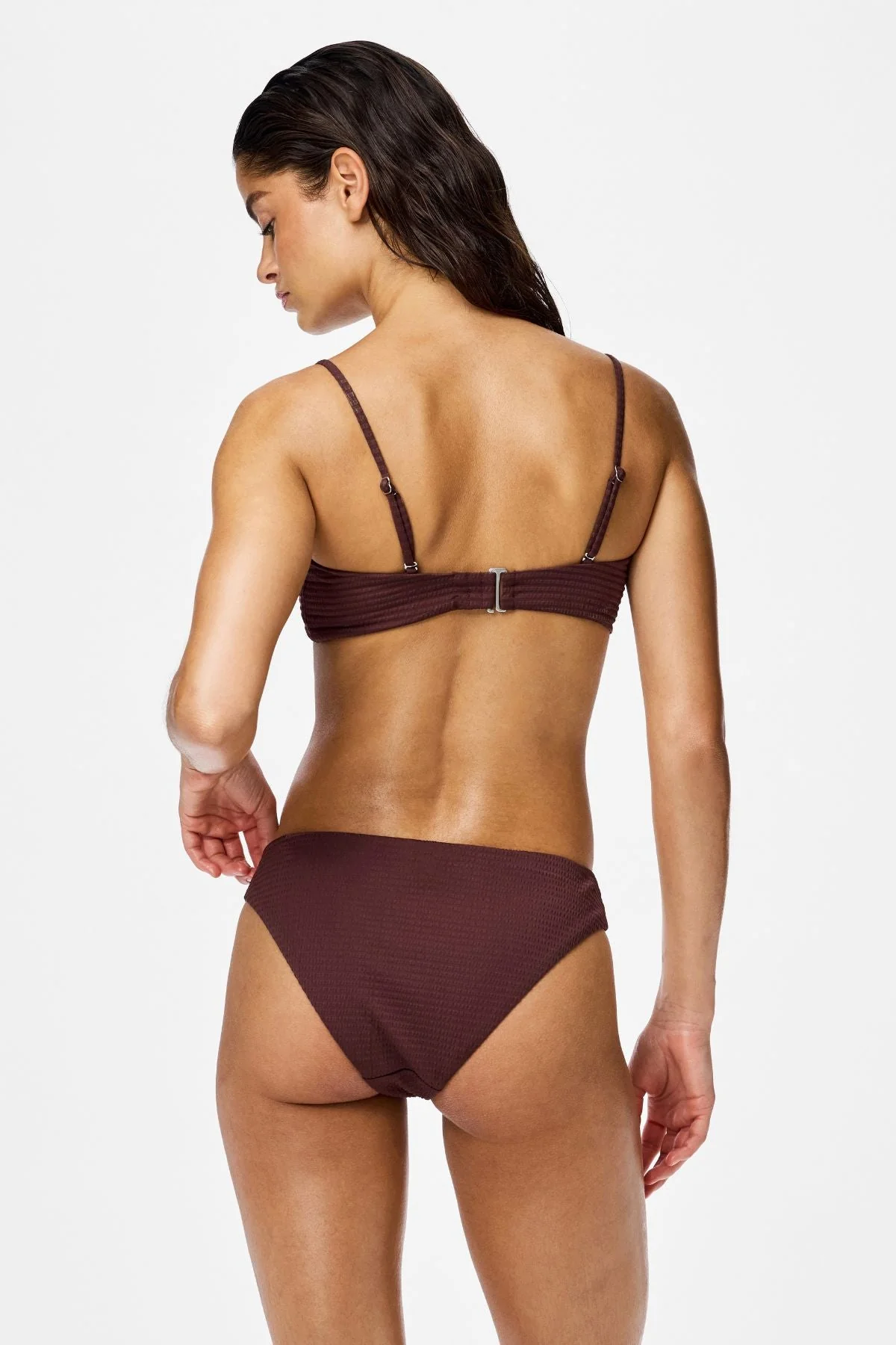 Kaya Seersucker-Bikini-Slip – tiefes Mahagoni - Image 3